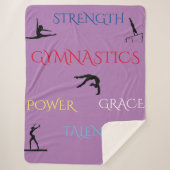 GYMNASTICS GROSSES SHERPA FLEECE BLANKET IN LILA. SHERPADECKE (Vorderseite)