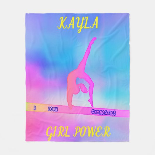 GYMNASTICS GYMNAST FLEECE BLANKET PERSONALISIERT!