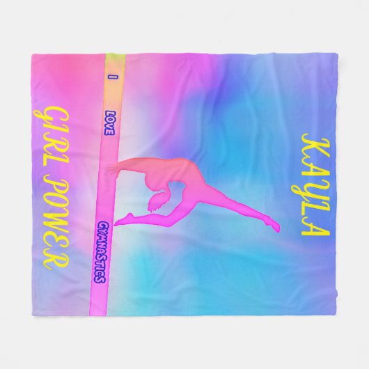 GYMNASTICS GYMNAST FLEECE BLANKET PERSONALISIERT! (Vorderseite (Horizontal))