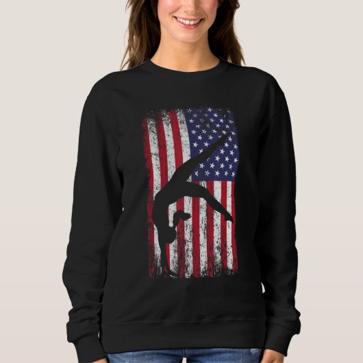 Gymnastics gymnastics coach US flag gymnsatics des Sweatshirt (Vorderseite)