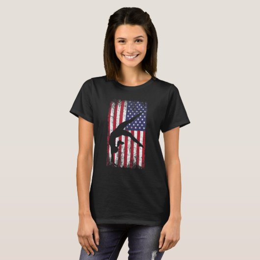 Gymnastics gymnastics coach US flag gymnsatics des T-Shirt (Vorne ganz)