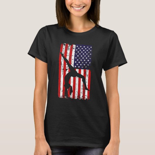 gymnastics gymnsatics US flag gymnastics coach spo T-Shirt (Vorderseite)