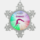 GYMNASTICS "Helle LICHGHTS" SCHNEEFLAKE BAUMORNATI Schneeflocken Zinn-Ornament (Vorderseite)