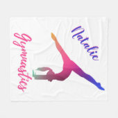 Gymnastics Kickover Pink Purple Personalized Fleecedecke (Vorderseite (Horizontal))