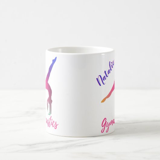 Gymnastics Kickover Pink Purple Personalized Kaffeetasse (Mittel)