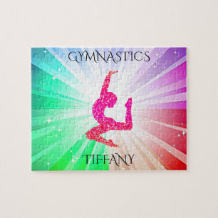 "GYMNASTICS" Lichterpuzzle mit Gymnast. Puzzle