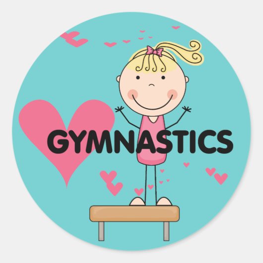 GYMNASTICS - Liebe Gymnastik - Hemden und Geschenk Runder Aufkleber (Vorderseite)