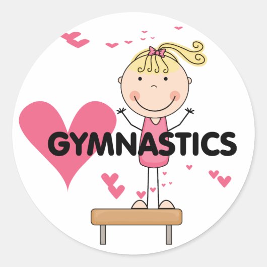 GYMNASTICS - Liebe Gymnastik - Hemden und Geschenk Runder Aufkleber (Vorderseite)