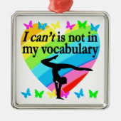 GYMNASTICS MÄDCHEN INSPIRATIONELLES DESIGN ORNAMENT AUS METALL (Vorne)