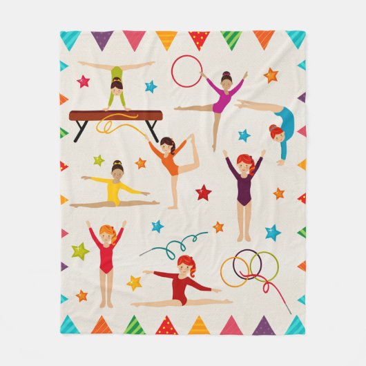 GYMNASTICS-MÄDCHEN-KLIPARTQUILT FLEECEDECKE (Vorderseite)