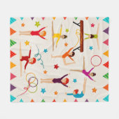 GYMNASTICS-MÄDCHEN-KLIPARTQUILT FLEECEDECKE (Vorderseite (Horizontal))