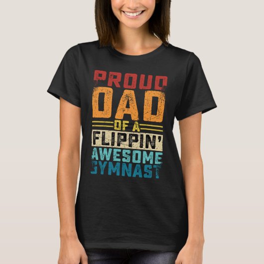 Gymnastics men Dad Of Awesome Gymnast Dance Father T-Shirt (Vorderseite)