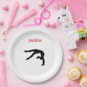 Gymnastics paper plates with personalized name. pappteller (Party)