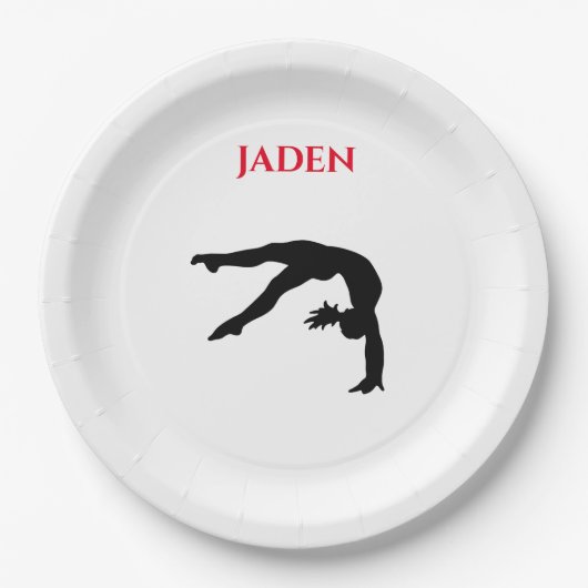 Gymnastics paper plates with personalized name. pappteller (Vorderseite)