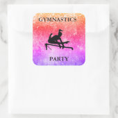 GYMNASTICS PARTY RAINBOW SPARKLE SQUARE STICKER (Tasche)