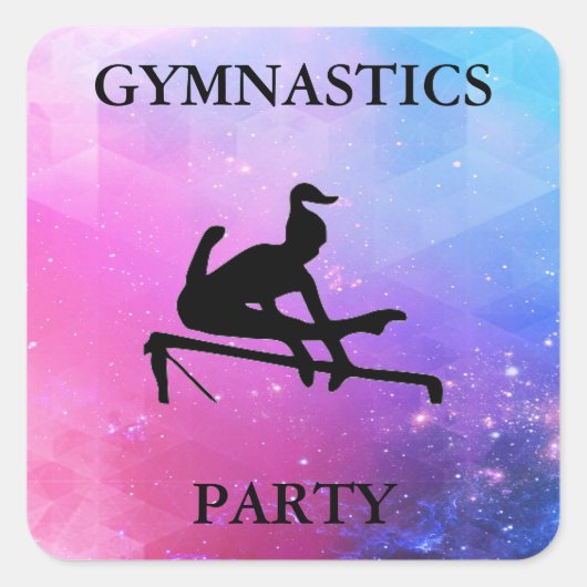 GYMNASTICS PARTY SQUARE STICKER (Vorderseite)