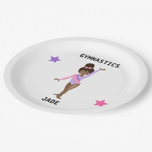 GYMNASTICS PARTY TELLER FÜR MÄDCHEN PERSONALISIER (Schrägansicht)