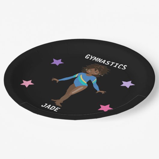 GYMNASTICS PARTY TELLER FÜR MÄDCHEN PERSONALISIERT (Schrägansicht)