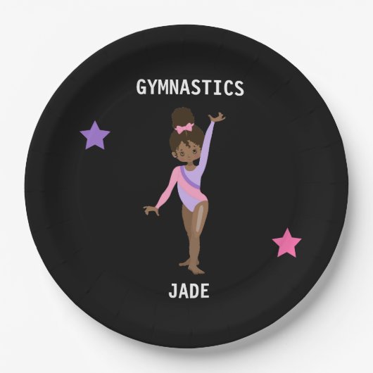 GYMNASTICS PARTY TELLER FÜR MÄDCHEN PERSONALISIERT (Vorderseite)