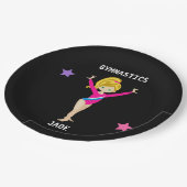 GYMNASTICS PARTY TELLER FÜR MÄDCHEN PERSONALISIERT (Schrägansicht)