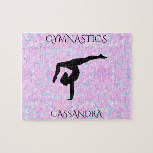 GYMNASTICS Pastellpuzzle mit personalisiertem Name Puzzle