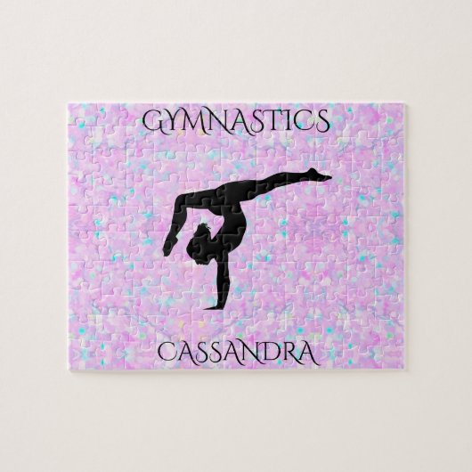 GYMNASTICS Pastellpuzzle mit personalisiertem Name Puzzle (Horizontal)