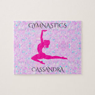 GYMNASTICS Pastellpuzzle mit personalisiertem Name Puzzle