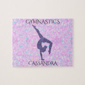 GYMNASTICS Pastellpuzzle mit personalisiertem Name Puzzle (Horizontal)