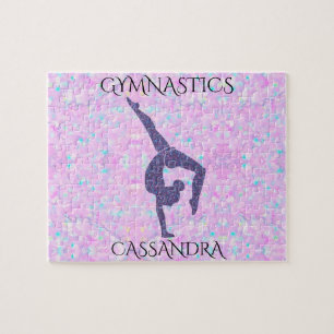 GYMNASTICS Pastellpuzzle mit personalisiertem Name Puzzle