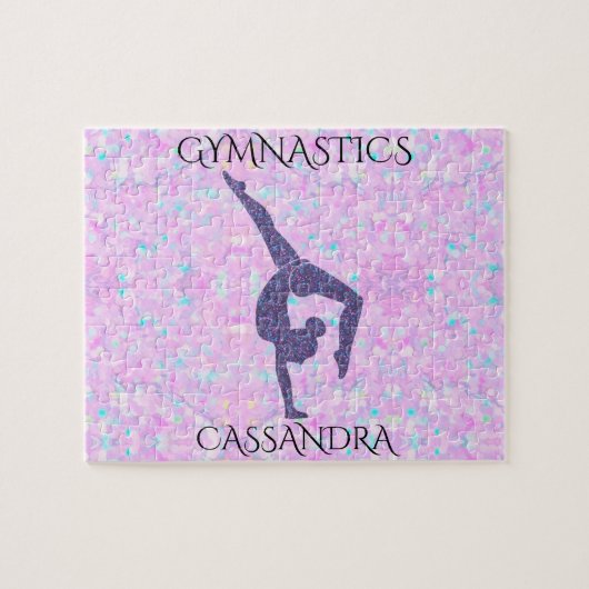 GYMNASTICS Pastellpuzzle mit personalisiertem Name Puzzle (Horizontal)