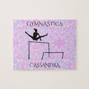 GYMNASTICS Pastellpuzzle mit personalisiertem Name Puzzle