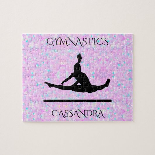 GYMNASTICS Pastellpuzzle mit personalisiertem Name Puzzle (Horizontal)
