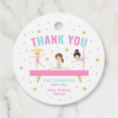 Gymnastics Pink Birthday Party Geschenkanhänger (Vorderseite)