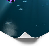 Gymnastics Poster Blue Starburst Gymnastics Pose (Ecke)