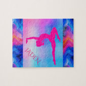 "GYMNASTICS" Puzzle mit individuelle Name. (Horizontal)