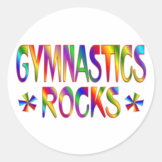 GYMNASTICS ROCKS RUNDER AUFKLEBER (Vorderseite)