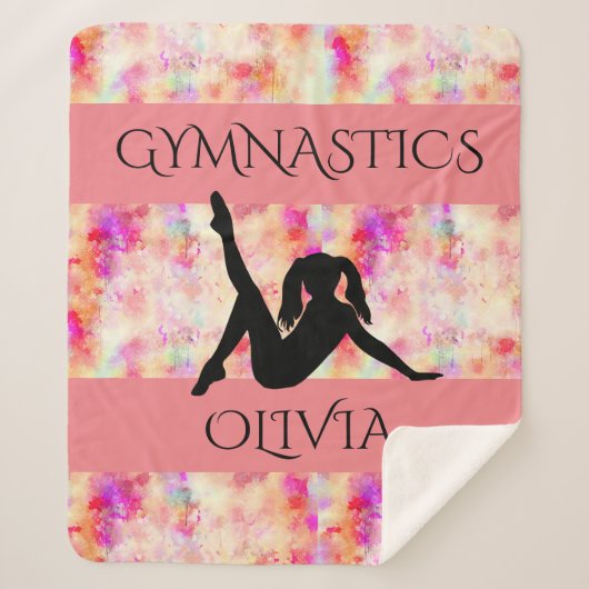 GYMNASTICS SHERPA BLANKET. Personalisierter Name. Sherpadecke (Vorderseite)
