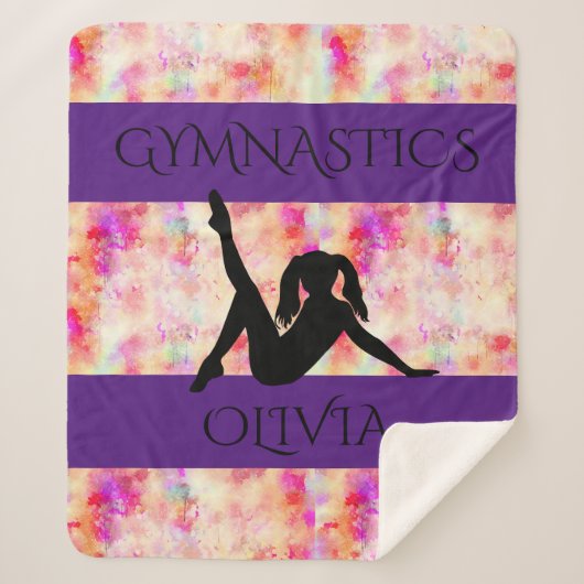 GYMNASTICS SHERPA BLANKET. Personalisierter Name. Sherpadecke (Vorderseite)