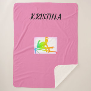 GYMNASTICS SHERPA GROSSER BLANKET MIT NAMEN. SHERPADECKE
