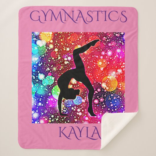 GYMNASTICS SHERPA MEDIUM BLANKET MIT NAME. SHERPADECKE (Vorderseite)