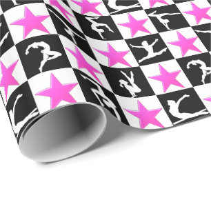 GYMNASTICS STAR WRAPPING PAPIER GESCHENKPAPIER