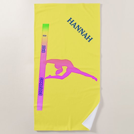 GYMNASTICS Strandtuch. Personalisierter Name. Strandtuch (Vorderseite)