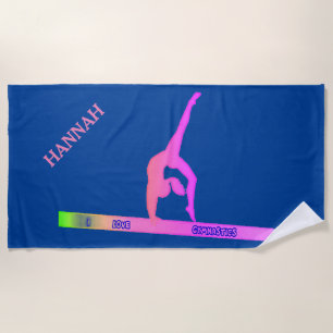 GYMNASTICS Strandtuch. Personalisierter Name. Strandtuch