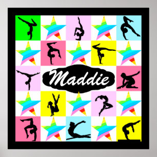 GYMNASTICS SUPER STAR PERSONALISIERT POSTER