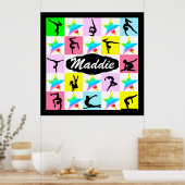 GYMNASTICS SUPER STAR PERSONALISIERT POSTER (Küche)