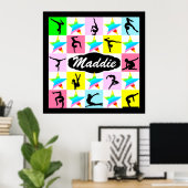 GYMNASTICS SUPER STAR PERSONALISIERT POSTER (Heimbüro)