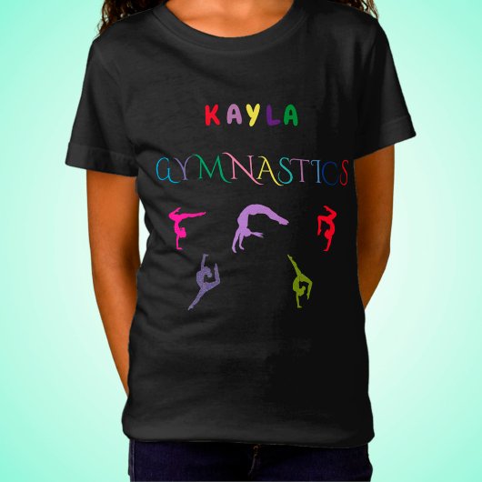 GYMNASTICS T - SHIRT MIT GYMNAST PERSONALISIERT.