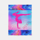 "GYMNASTICS" Vlies-Decke mit individuelle Name. Fleecedecke (Vorderseite)