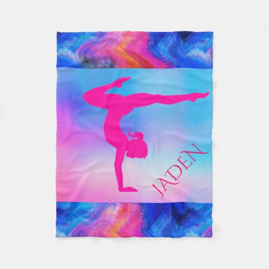 "GYMNASTICS" Vlies-Decke mit individuelle Name. Fleecedecke (Vorderseite)
