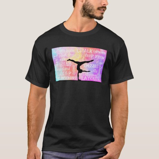 Gymnastics Words Ombre T-Shirt (Vorderseite)